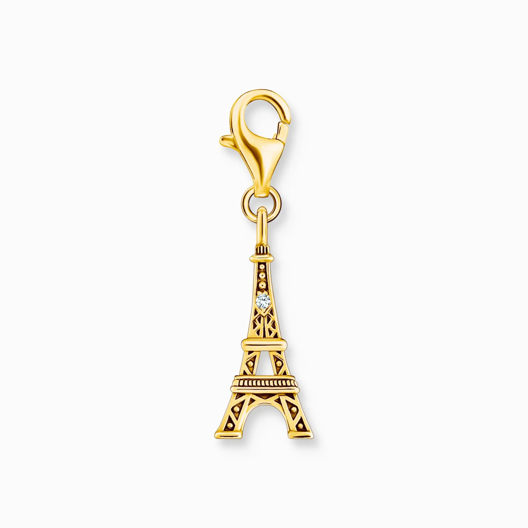 Women THOMAS SABO Charms|Charms-Gold-plated charm pendant with Eiffel Tower and white zirconia