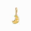 Women THOMAS SABO Charms|Charms-Gold-plated charm pendant in croissant design