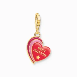Women THOMAS SABO Charms|Charms-Gold-plated charm pendant in heart-shape with engraving