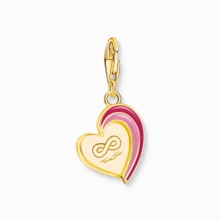 Women THOMAS SABO Charms|Charms-Gold-plated charm pendant in heart-shape with engraving