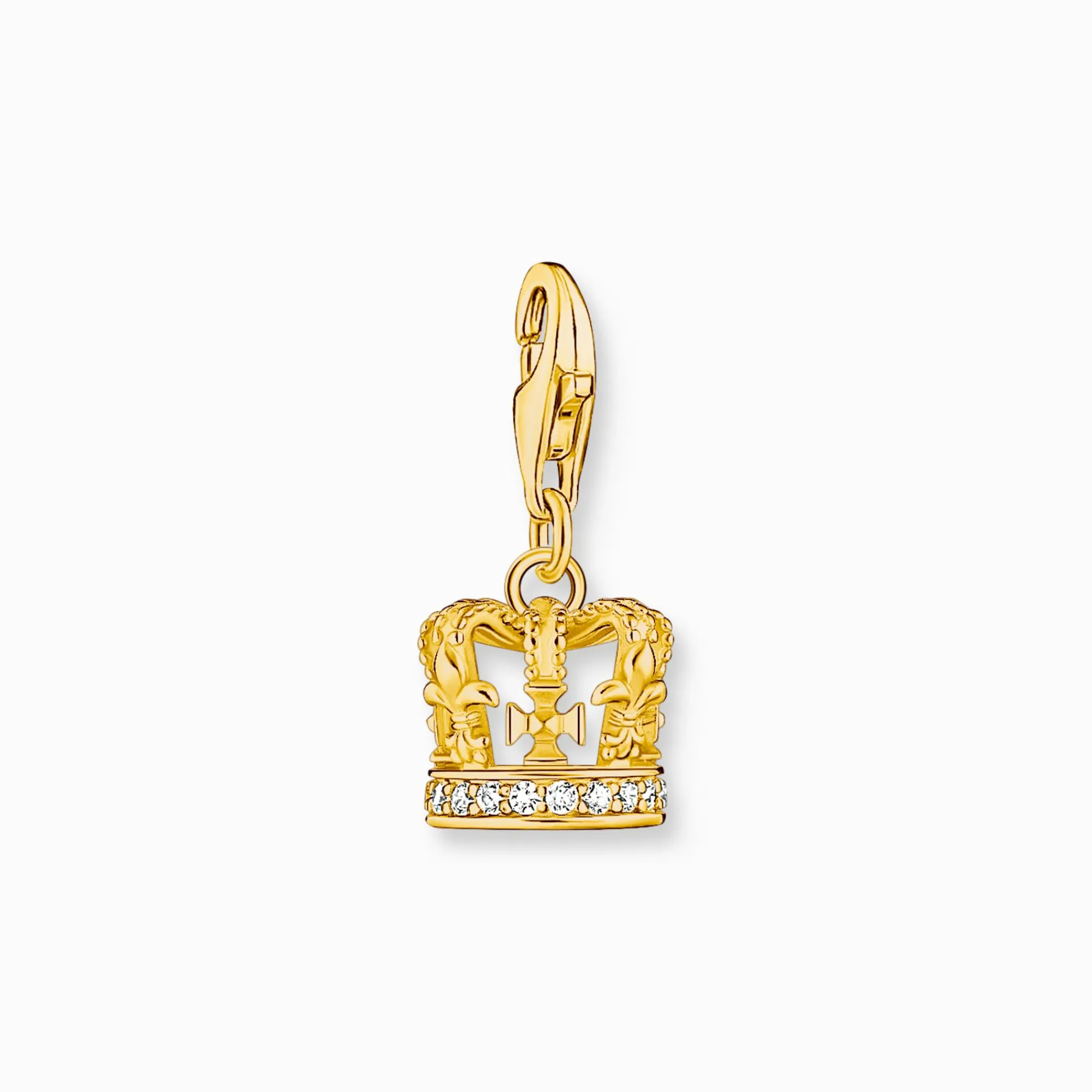 Women THOMAS SABO Charms|Charms-Gold-plated charm pendant LONDON crown with zirconia