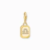 Women THOMAS SABO Charms|Charms-Gold-plated charm pendant zodiac sign Libra with zirconia