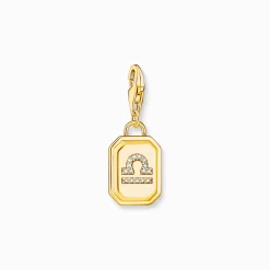 Women THOMAS SABO Charms|Charms-Gold-plated charm pendant zodiac sign Libra with zirconia