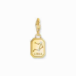 Women THOMAS SABO Charms|Charms-Gold-plated charm pendant zodiac sign Libra with zirconia