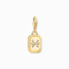 Women THOMAS SABO Charms|Charms-Gold-plated charm pendant zodiac sign Pisces with zirconia