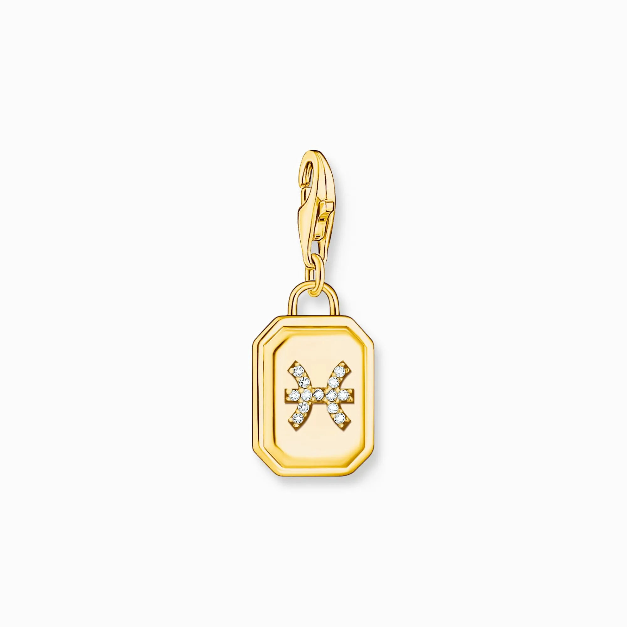 Women THOMAS SABO Charms|Charms-Gold-plated charm pendant zodiac sign Pisces with zirconia