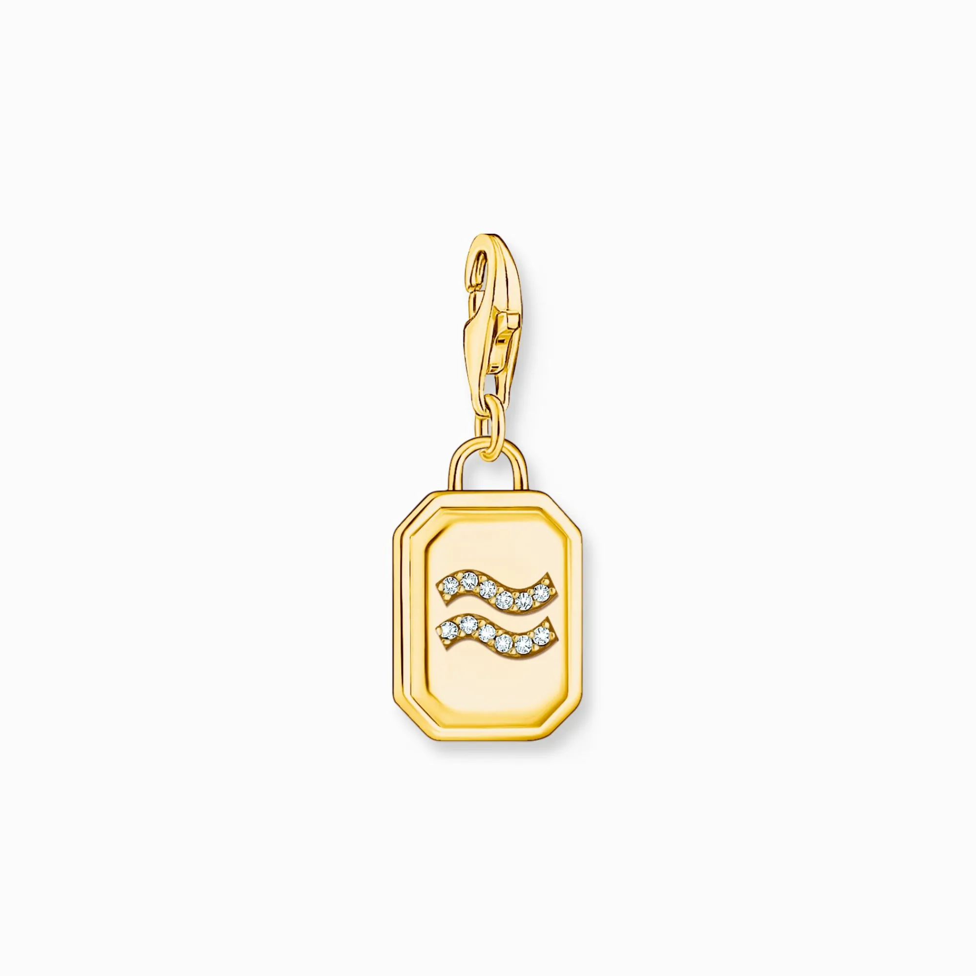 Women THOMAS SABO Charms|Charms-Gold-plated charm pendant zodiac sign Aquarius with zirconia