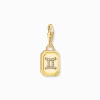 Women THOMAS SABO Charms|Charms-Gold-plated charm pendant zodiac sign Gemini with zirconia