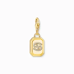Women THOMAS SABO Charms|Charms-Gold-plated charm pendant zodiac sign Cancer with zirconia