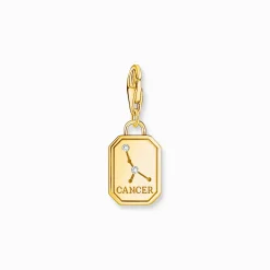 Women THOMAS SABO Charms|Charms-Gold-plated charm pendant zodiac sign Cancer with zirconia