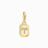 Women THOMAS SABO Charms|Charms-Gold-plated charm pendant zodiac sign Aries with zirconia