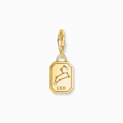 Women THOMAS SABO Charms|Charms-Gold-plated charm pendant zodiac sign Leo with zirconia