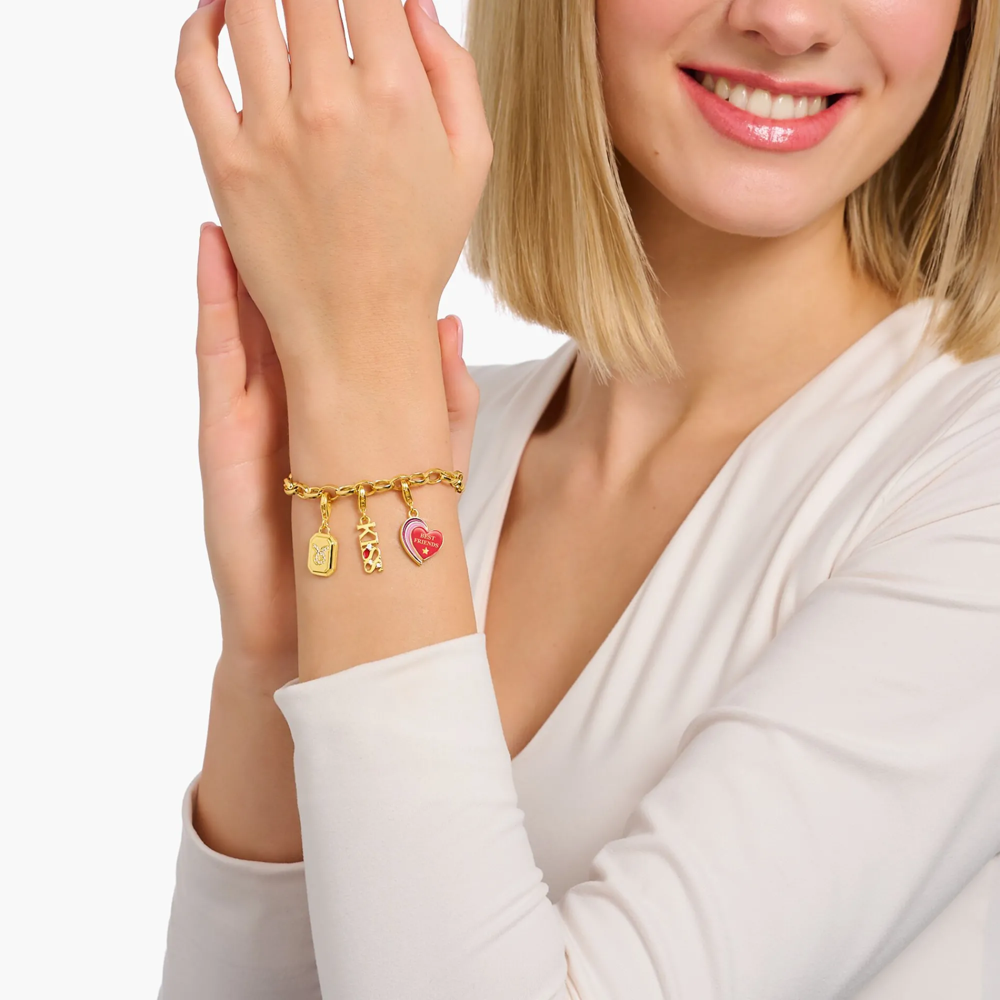 Women THOMAS SABO Charms|Charms-Gold-plated charm pendant zodiac sign Capricorn with zirconia