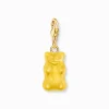 Women THOMAS SABO Charms|Charms-Gold-plated charm pendant goldbears in yellow