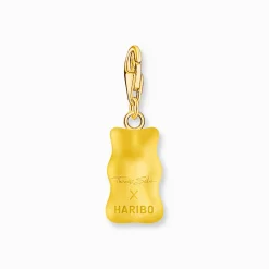 Women THOMAS SABO Charms|Charms-Gold-plated charm pendant goldbears in yellow
