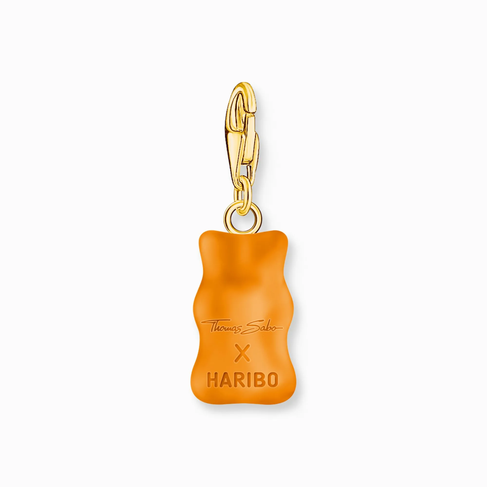 Women THOMAS SABO Charms|Charms-Gold-plated charm pendant goldbears in orange