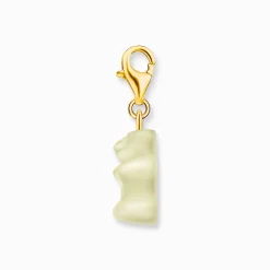 THOMAS SABO Charms|White-Gold-plated charm pendant goldbears in white