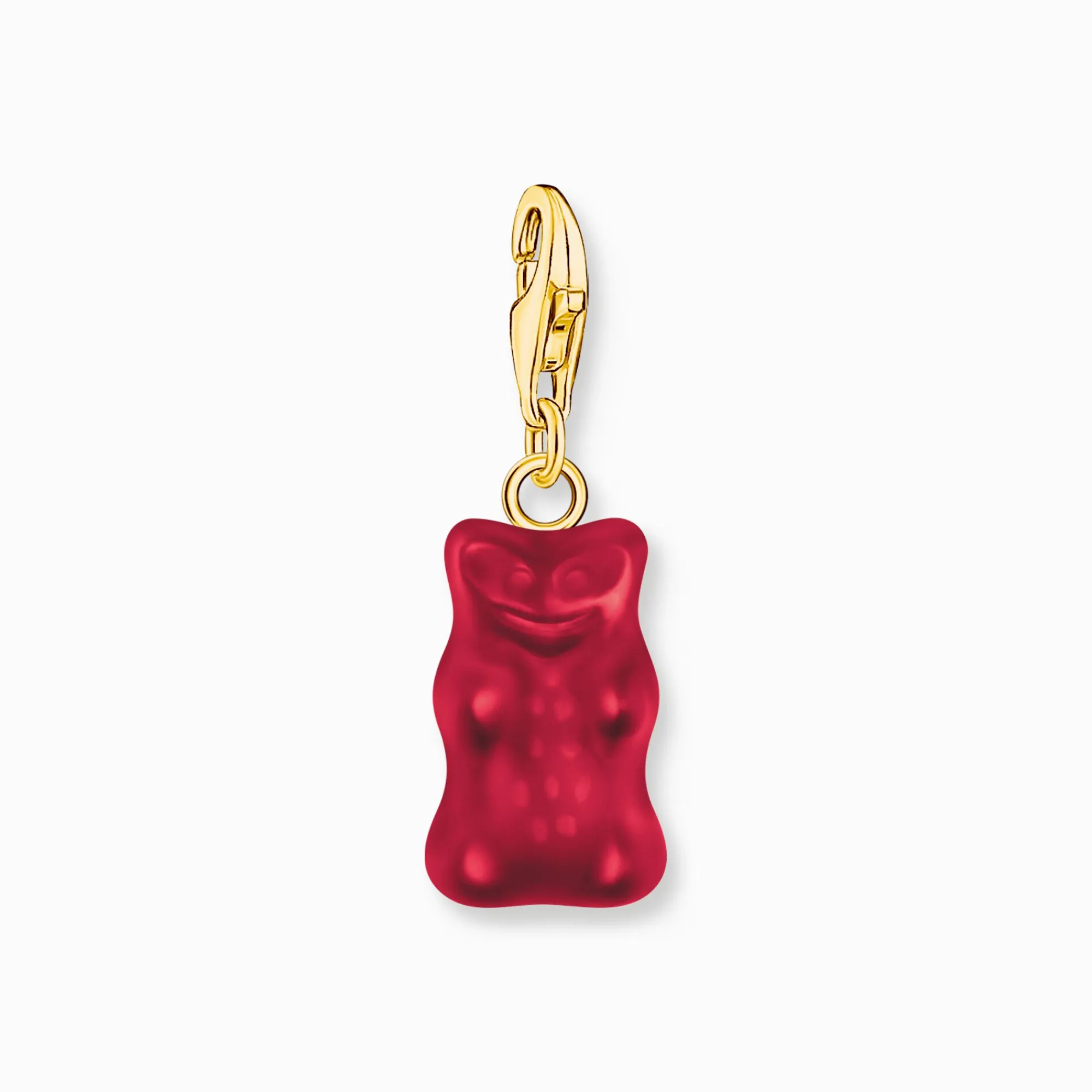 Women THOMAS SABO Charms|Charms-Gold-plated charm pendant goldbears in red