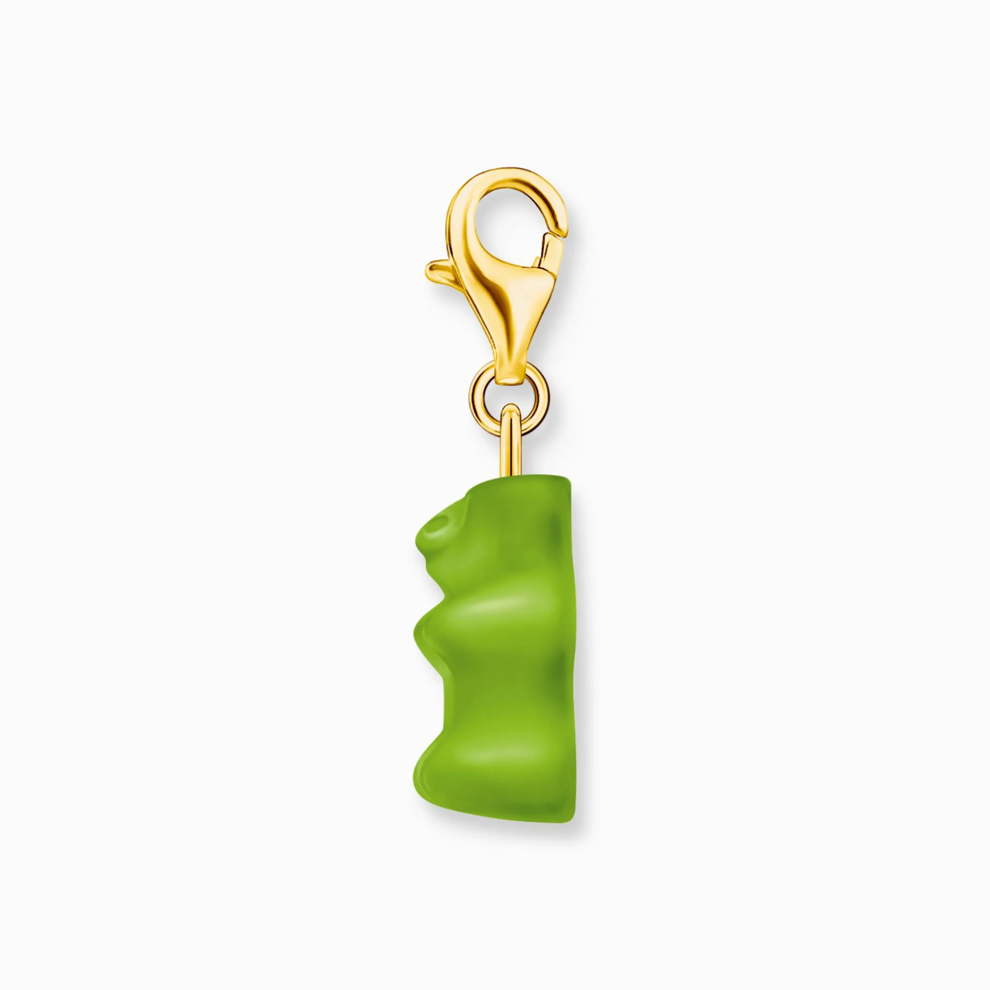 Women THOMAS SABO 18-Carat Gold-Plating - 925 Silver|Charms-Gold-plated charm pendant goldbears in green