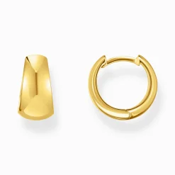 Women THOMAS SABO Hoop Earrings-Gold-plated classic hoop earrings in chunky, trapezoidal shape