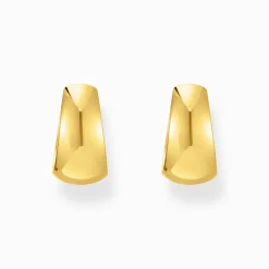 Women THOMAS SABO Hoop Earrings-Gold-plated classic hoop earrings in chunky, trapezoidal shape