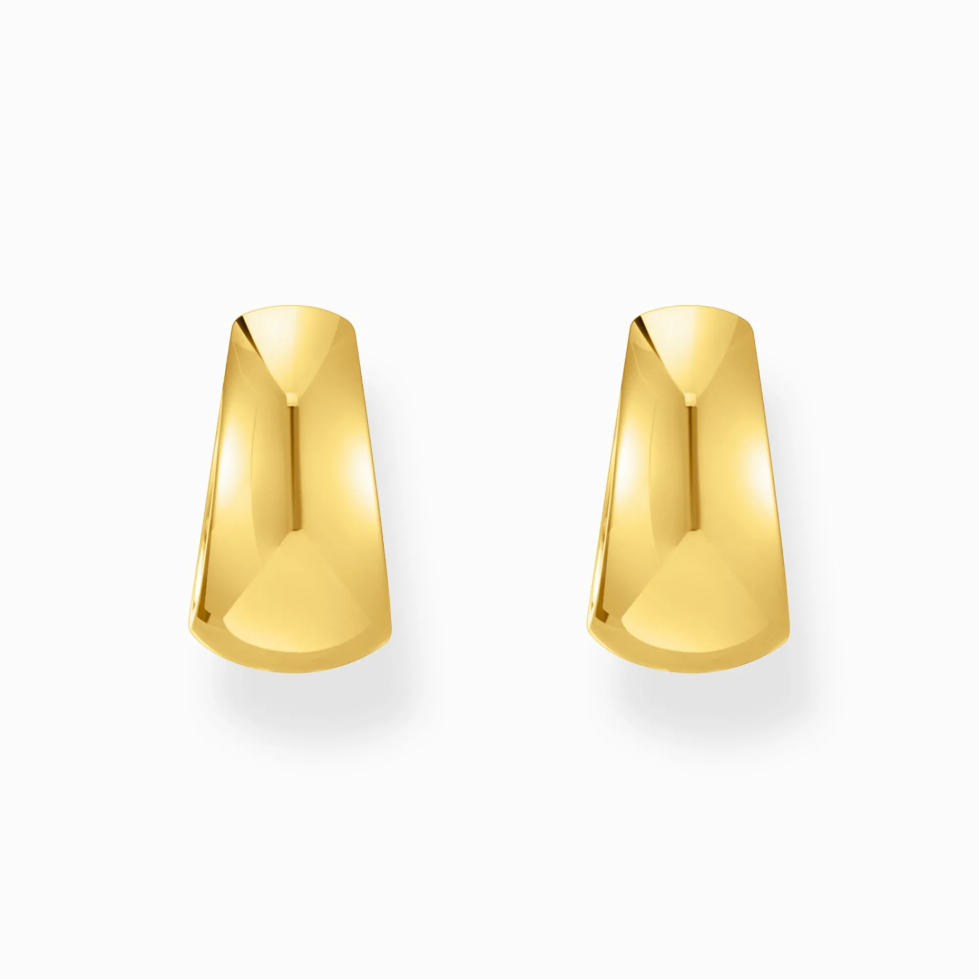 Women THOMAS SABO Hoop Earrings-Gold-plated classic hoop earrings in chunky, trapezoidal shape