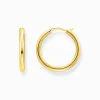 Women THOMAS SABO Hoop Earrings-Gold-plated classic hoop earrings in wider shape