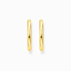 Women THOMAS SABO Hoop Earrings-Gold-plated classic hoop earrings in wider shape