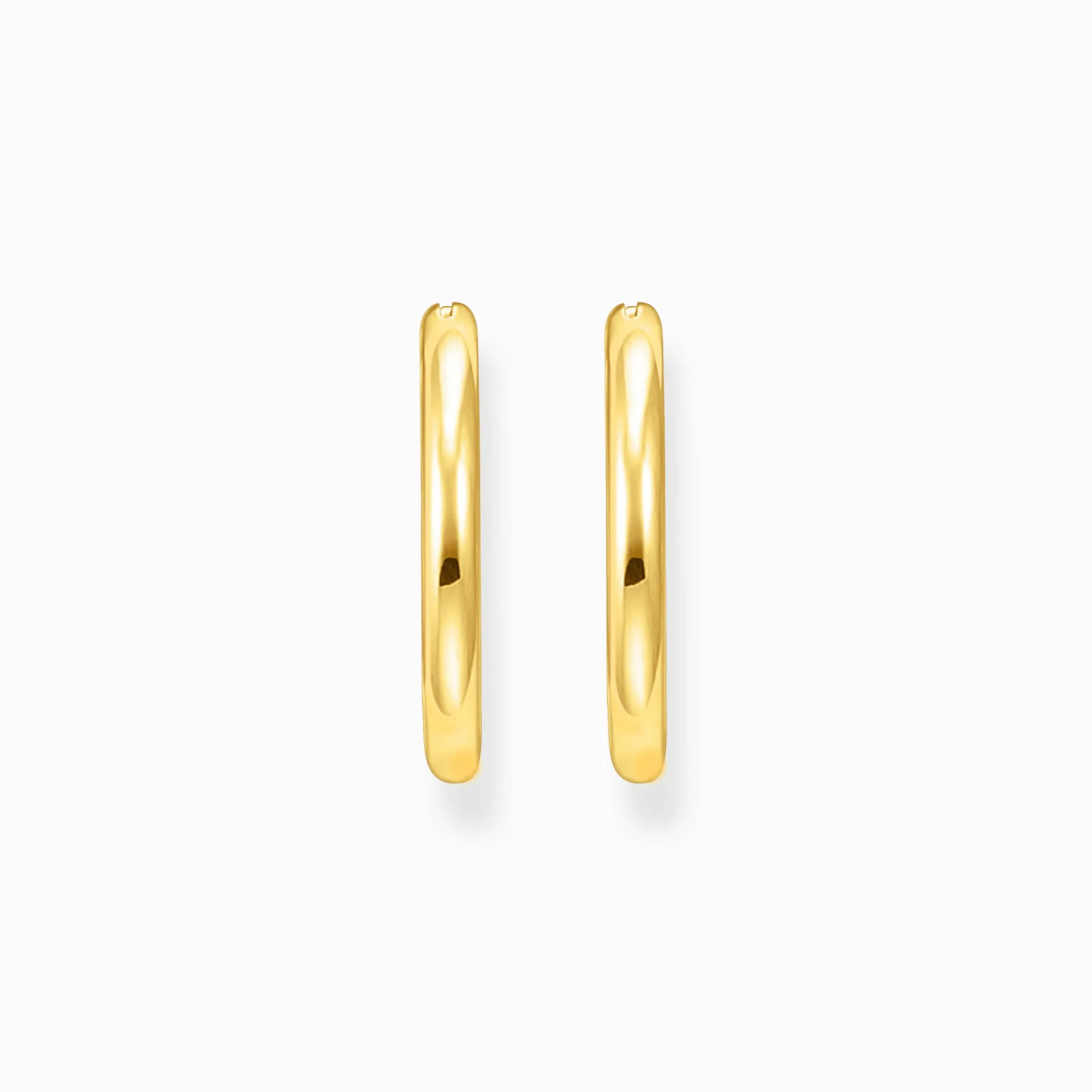 Women THOMAS SABO Hoop Earrings-Gold-plated classic hoop earrings in wider shape