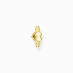 Women THOMAS SABO Ear Cuffs|18-Carat Gold-Plating - 925 Silver-Gold-plated ear cuff heart-shaped