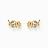 Women THOMAS SABO Ear Studs|18-Carat Gold-Plating - 925 Silver-Gold-plated ear studs Roses Romance