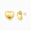 Women THOMAS SABO Earrings|18-Carat Gold-Plating - 925 Silver-Gold-plated earrings in heart-shape