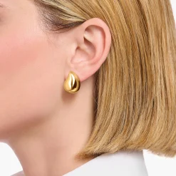 Women THOMAS SABO Earrings-Gold-plated earrings in organic drop-shape