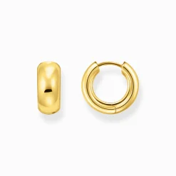 Women THOMAS SABO Hoop Earrings-Gold-plated hoop earrings in chunky design