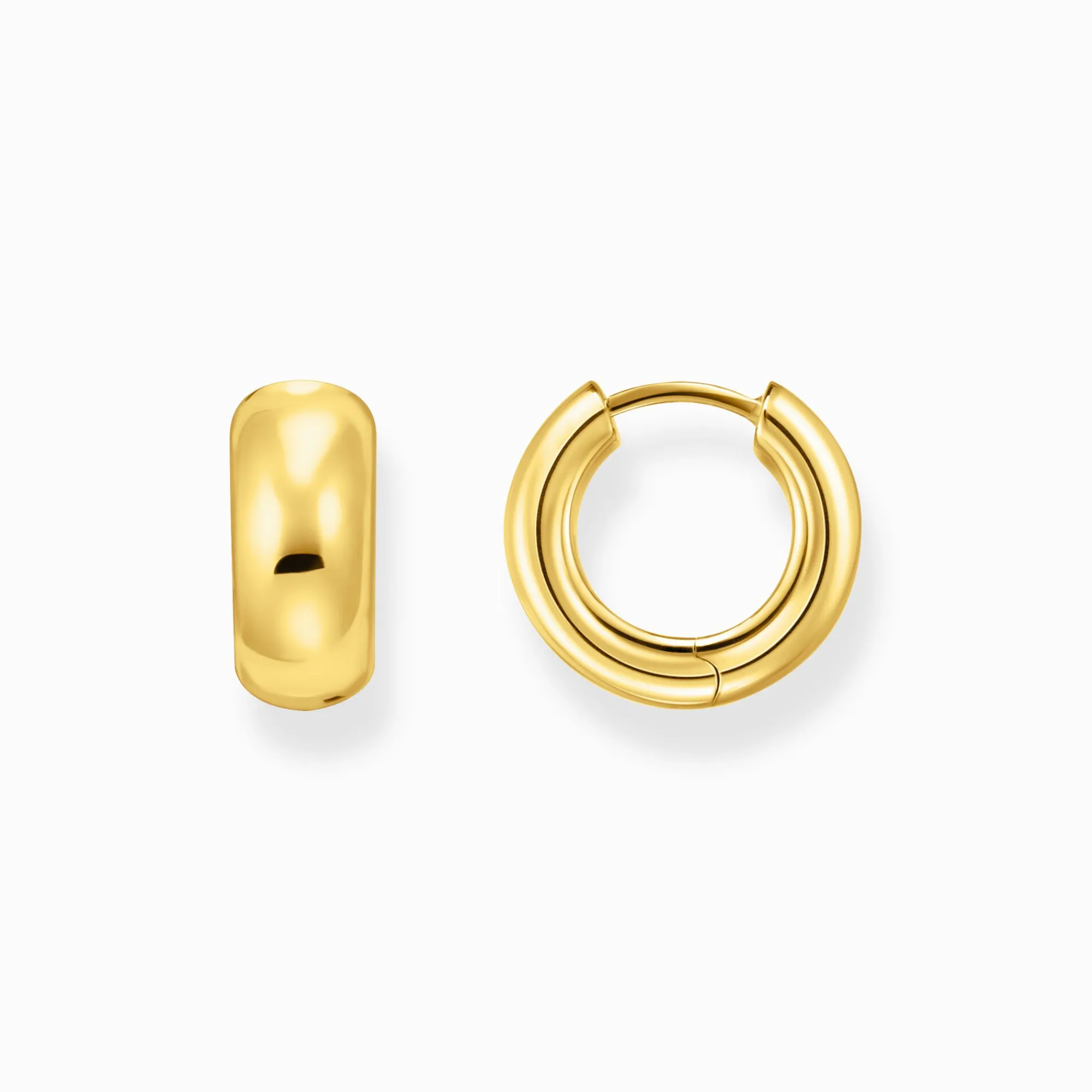 Women THOMAS SABO Hoop Earrings-Gold-plated hoop earrings in chunky design