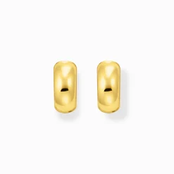 Women THOMAS SABO Hoop Earrings-Gold-plated hoop earrings in chunky design