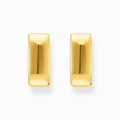 Women THOMAS SABO Hoop Earrings-Gold-plated hoop earrings in angular shape