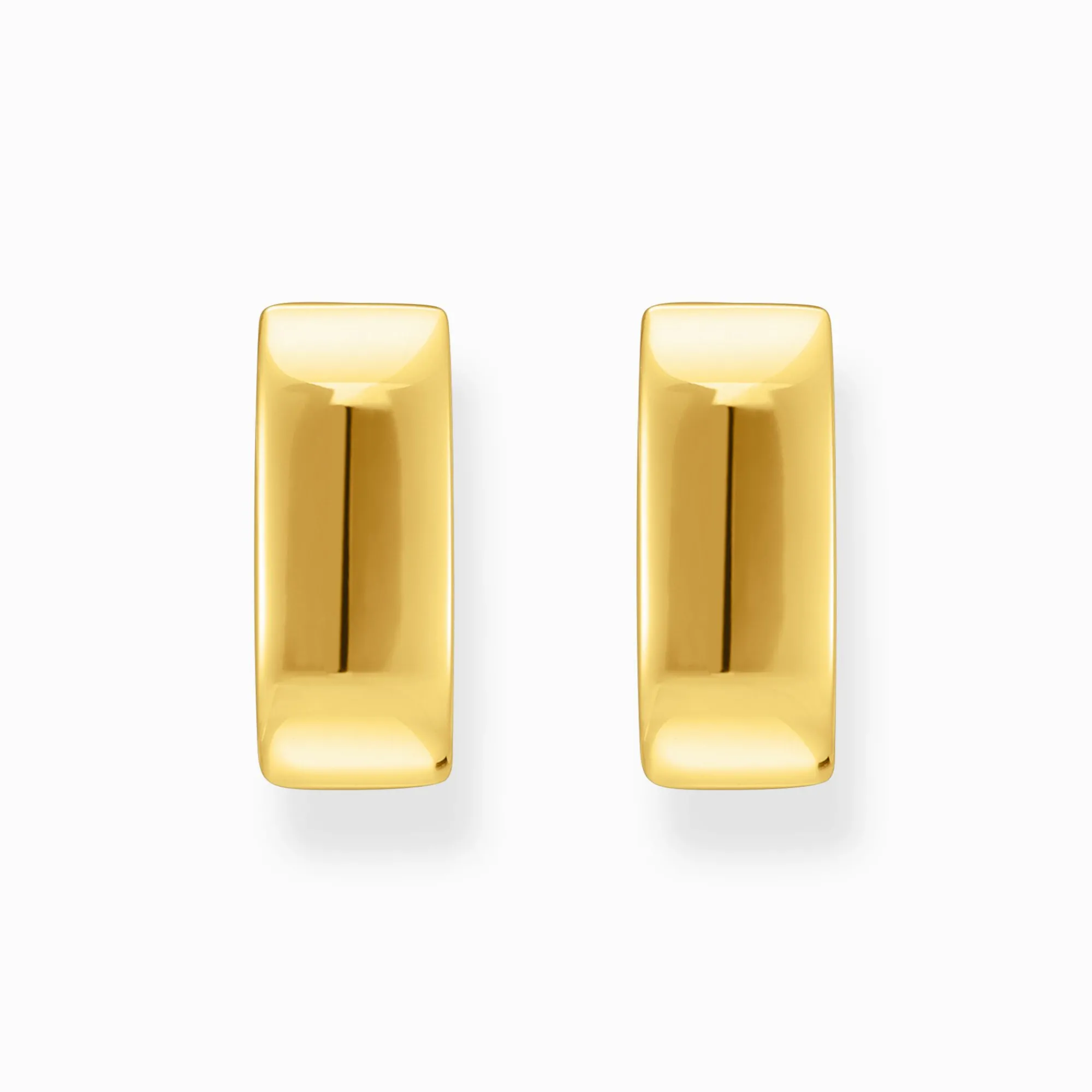 Women THOMAS SABO Hoop Earrings-Gold-plated hoop earrings in angular shape