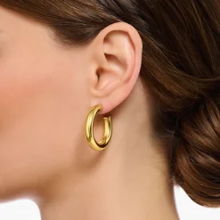 Women THOMAS SABO Hoop Earrings-Gold-plated medium chunky hoop earrings