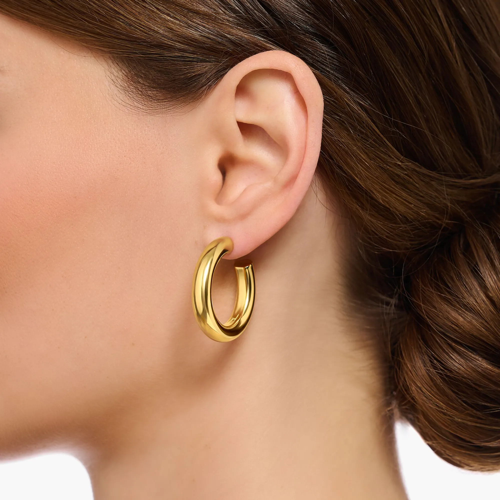 Women THOMAS SABO Hoop Earrings-Gold-plated medium chunky hoop earrings