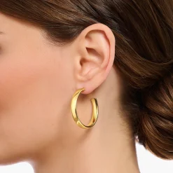 Women THOMAS SABO Hoop Earrings-Gold-plated medium chunky hoop earrings