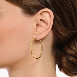 Women THOMAS SABO Hoop Earrings-Gold-plated medium hoop earrings