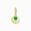 Women THOMAS SABO Charms|Charms-Gold-plated member charm pendant medal-shaped with colourful stones