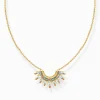Women THOMAS SABO Necklaces|18-Carat Gold-Plating - 925 Silver-Gold-plated necklace with sun beams and colourful stones