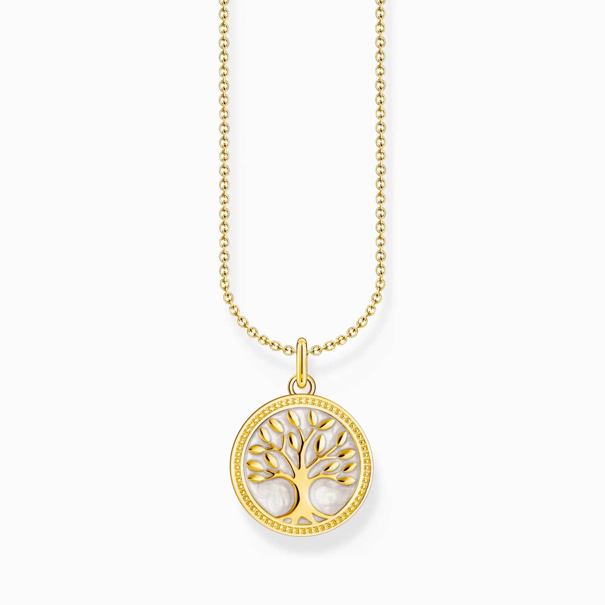 Women THOMAS SABO Necklaces|18-Carat Gold-Plating - 925 Silver-Gold-plated necklace with tree of love pendant and cold enamel