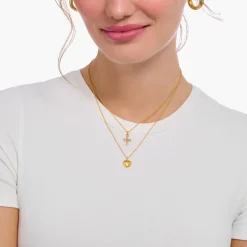 Women THOMAS SABO Necklaces-Gold-plated necklace with heart pendant