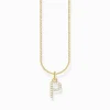 Women THOMAS SABO Necklaces|18-Carat Gold-Plating - 925 Silver-Gold-plated necklace with letter pendant P and white zirconia