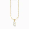 Women THOMAS SABO Necklaces|18-Carat Gold-Plating - 925 Silver-Gold-plated necklace with letter pendant S and white zirconia