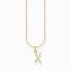 Women THOMAS SABO Necklaces-Gold-plated necklace with letter pendant X and white zirconia