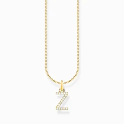 Women THOMAS SABO Necklaces-Gold-plated necklace with letter pendant Z and white zirconia